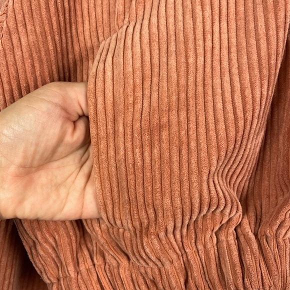 Altar’d State‎ Dusty Pink Women's Corduroy Cropped Hooded Full Zip Jacket - Picture 4 of 9